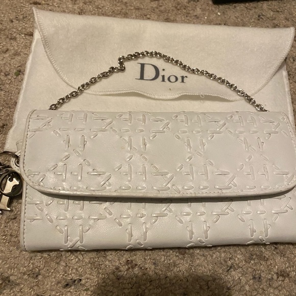 Christian Dior Lambskin Large stirtch Cannage Chain wallet - Picture 1 of 16